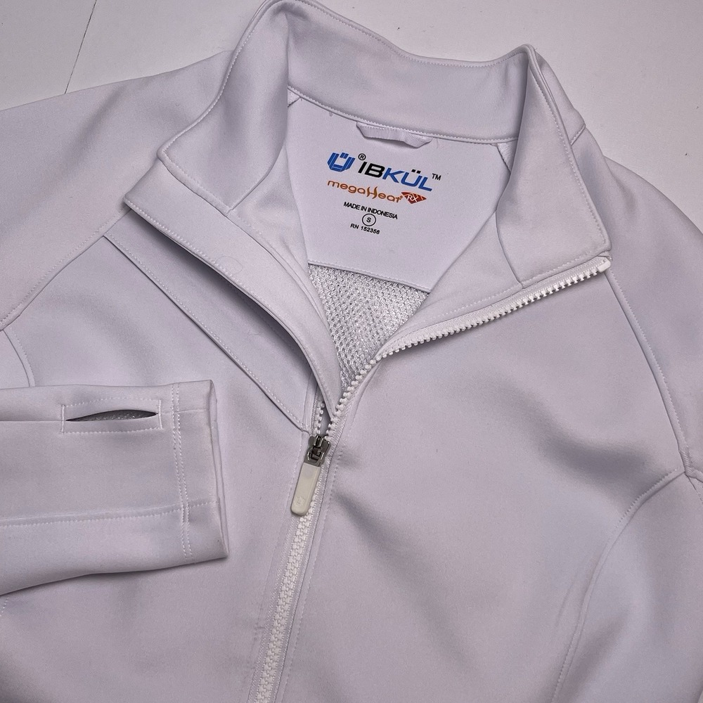 IBKUL Women's Small White Full Zip Jacket‎ Icefil Cooling UPF 50+ Mock Neck